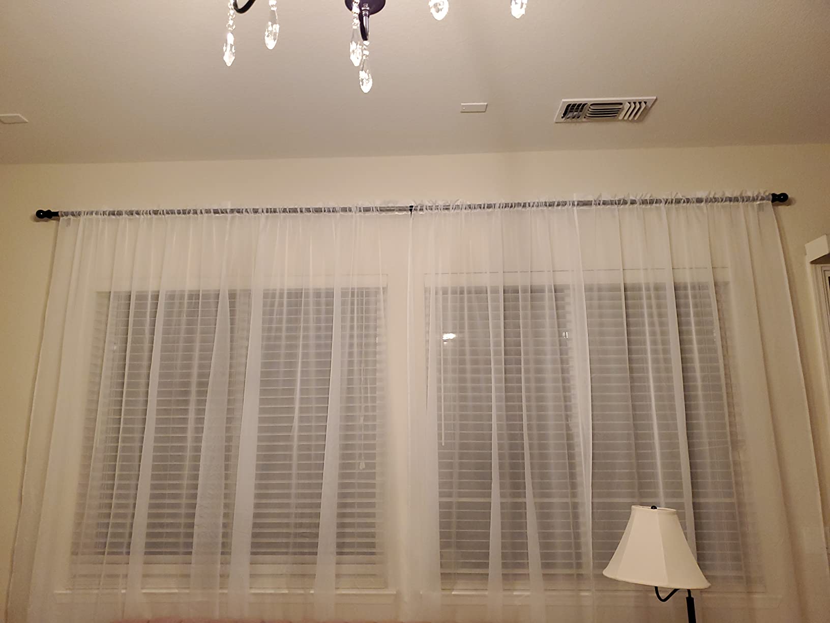 Adjustable Curtain Rod with Brackets Curtain Rod Set.Basic Curtain Rod,Minimalist.Suitable Blackout for Windows,Bedrooms,Kitchens, Without curtains