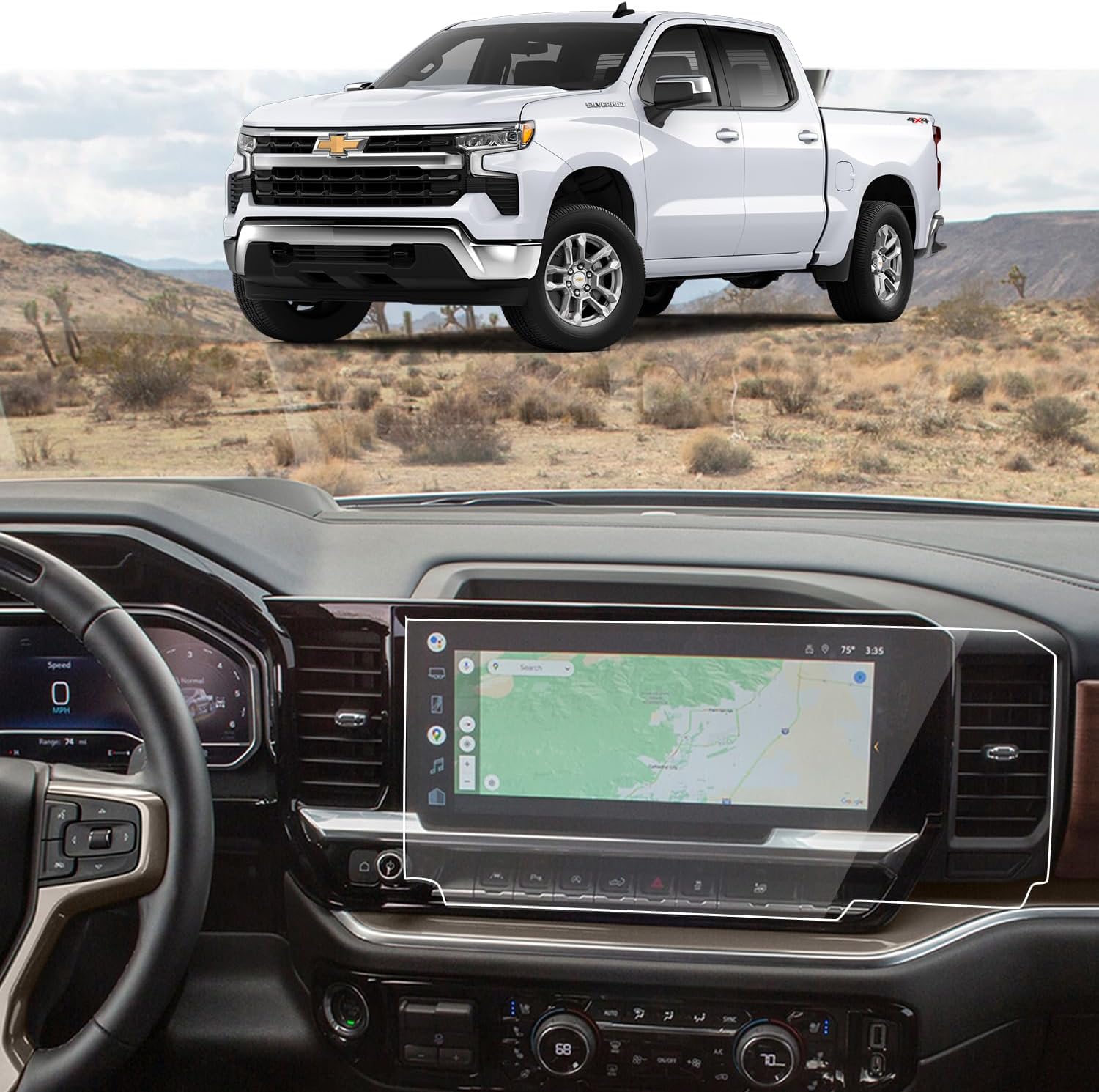 Screen Protector for Car 2025~2022 Silverado& Sierra 1500,2024 Chevy Chevrolet Silverado&GMC Sierra 2500/3500HD 13.4” GPS Screen Accessories HD 6H PET Screen Protector for Car 2025~2022 Silverado& Sierra 1500,2024 Chevy Chevrolet Silverado&GMC Sierra 2500/3500HD 13.4” GPS Screen Accessories HD 6H PET