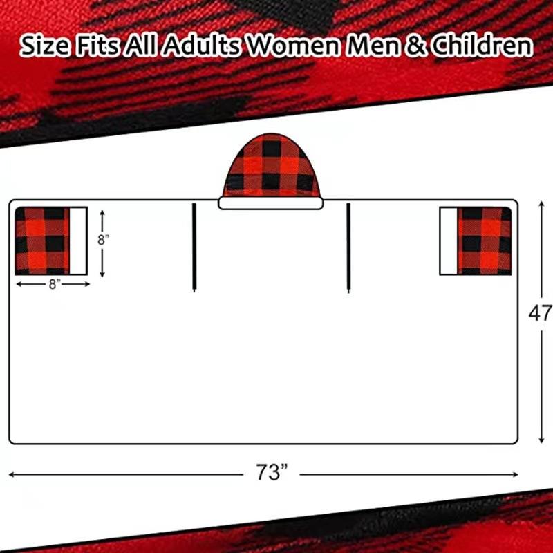 Large Winter Lamb Fleece Wearable Blanket, Soft Cozy Blanket, Comfortable Plush Lining, Anti-Cold Warm Sleeve Design, Portable Gift for Family and Friends