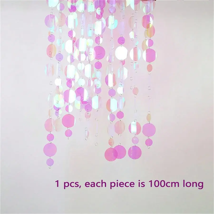 Transparent Shimmering Sequin Curtain Panels, PVC Sparkling Sheer Window Drapes, Glitter Finish, Party Backdrops, Wedding Birthday Decor, Easy Setup