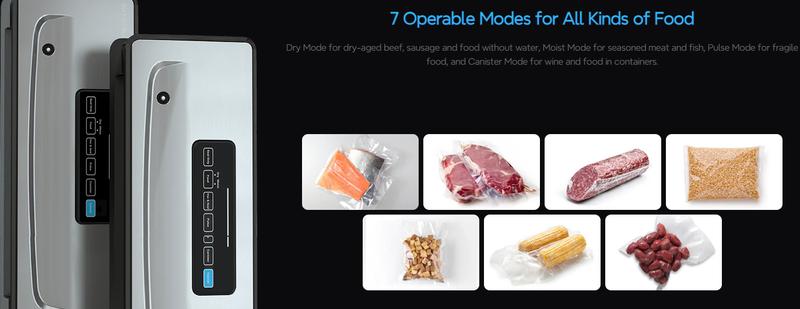 INKBIRD vacuum sealing machine, 1 multifunctional food vacuum sealing machine, suitable for storing meat, vegetables, kitchen utensils, INK-VS02