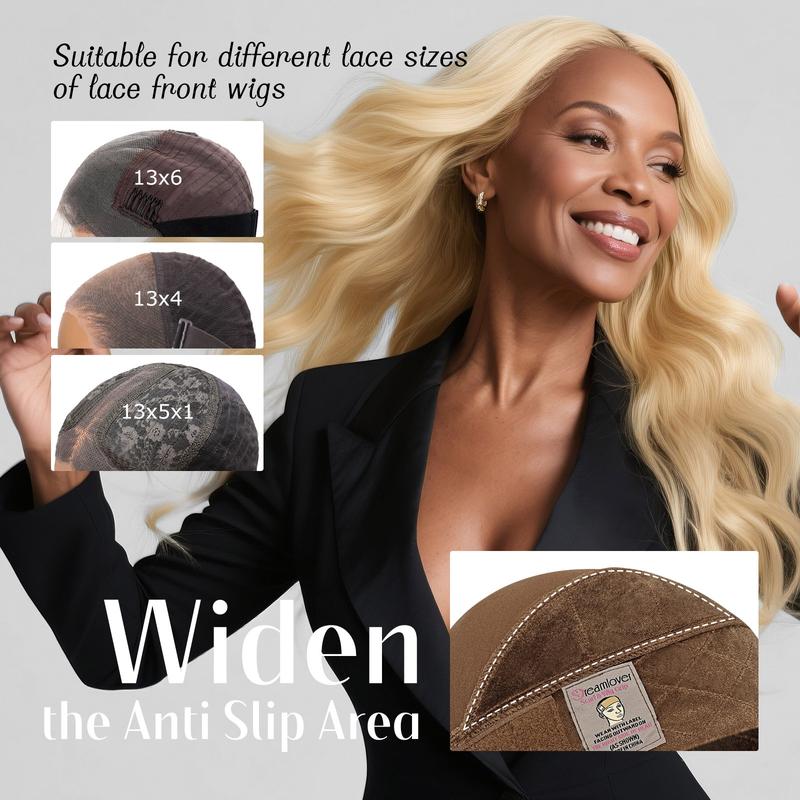 Dreamlover 2-in-1 Non Slip Wig Caps with Velvet Wig Grip Band for Women, Wide Wig Grip Cap for Glueless Wigs