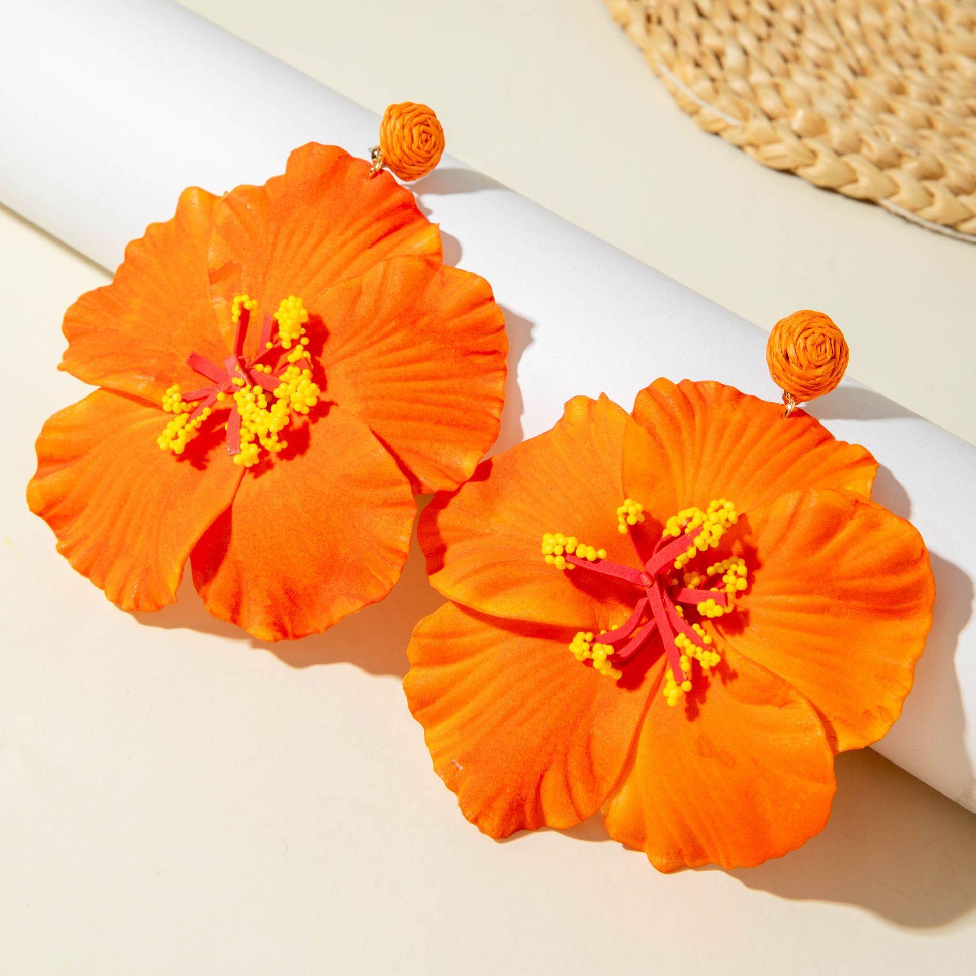 Fashionable Sweet Artificial Flower Earrings, Bohemian Summer Vacation Style Ear Jewelry, Trendy and Refreshing Design