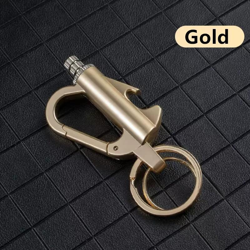 (Fuel Not included) 3-in-1 Multifunctional Keychain ,Bottle Opener,Waterproof Lighter, Refillable Lighter for Hiking Camping multiple key