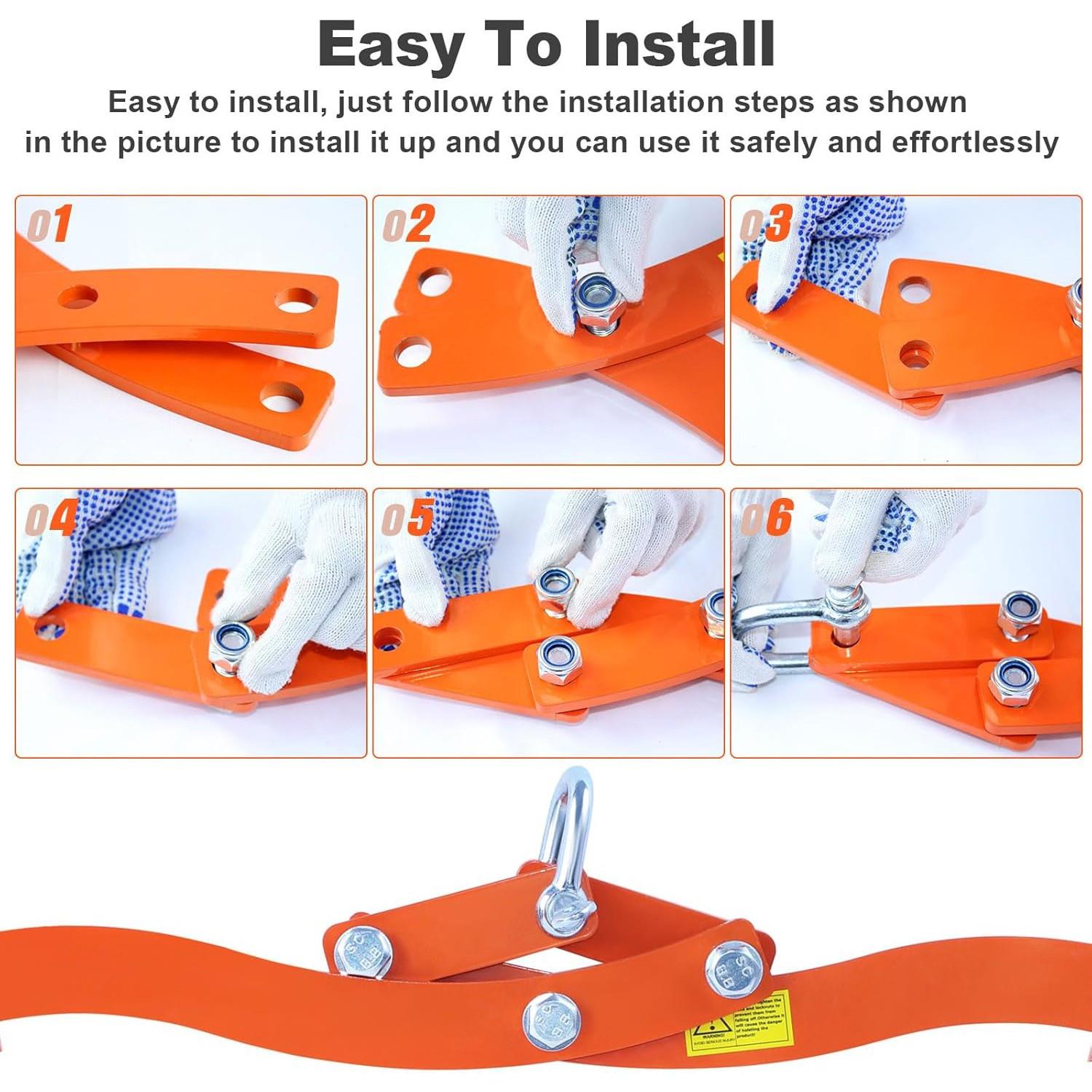 Teeth Claw Hook, Log Lifting Clamp, Log Lifting Clamp, Grab Bucket Wood Claws, for Moving, Dragging, and Transport Tools