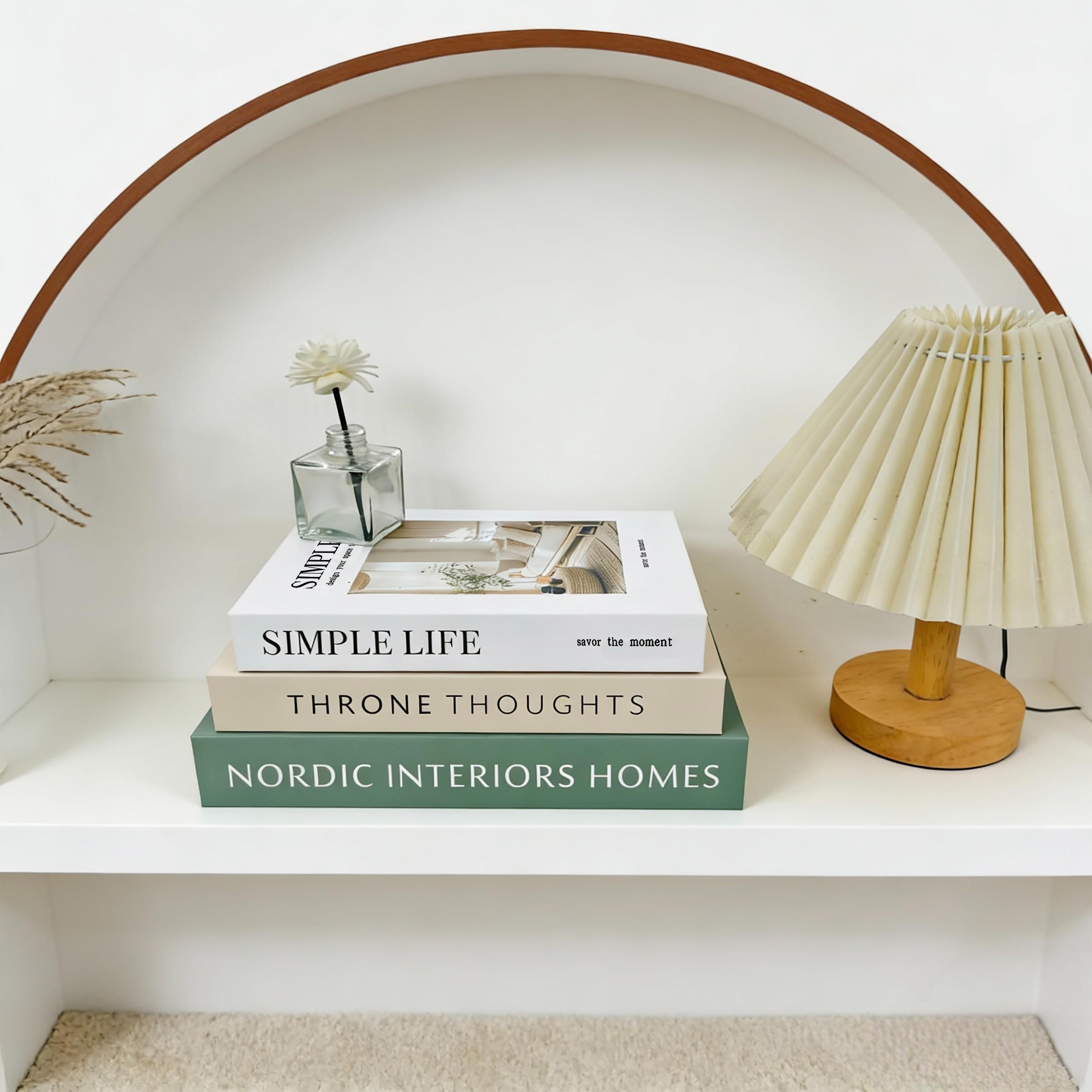 3-Piece Home Decor Book Set, Luxurious Minimalist Decoration, Artificial Realistic Books for Coffee Table, Living Room, Bedroom, Office