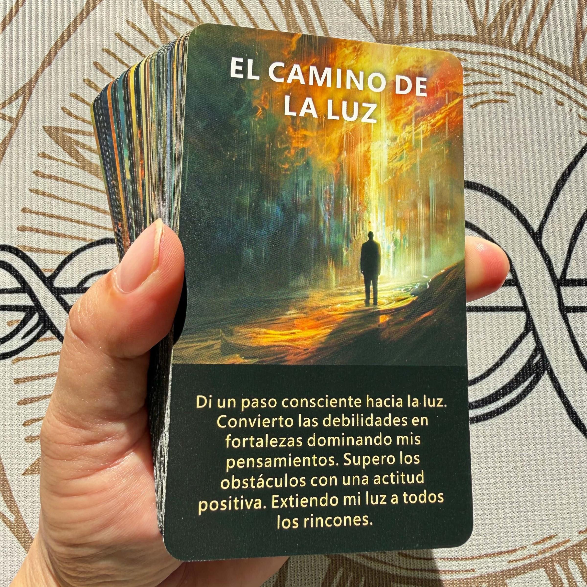 Spanish Oracle Cards, 55 Tarot Cards, Divination Tool, Inner Light Spiritual Connection, Energy Reading, Meditation, Medium Use