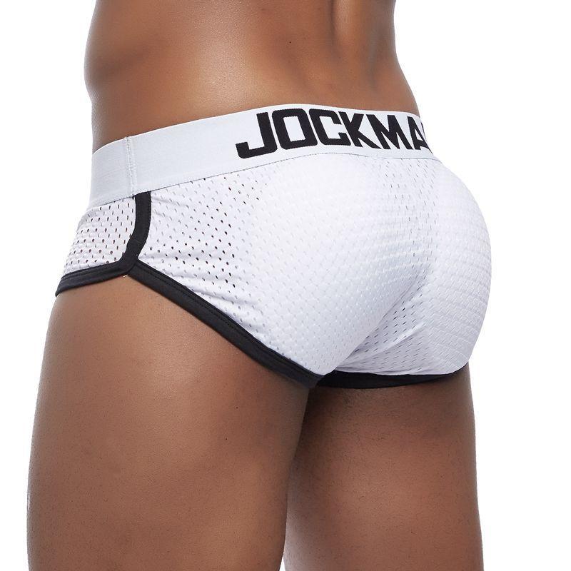 Boxer Mens Package and Butt Padded Underwear Enhancing Trunks Mesh Breathable with Hip-up Enhancing Removable Front and Hip Pads