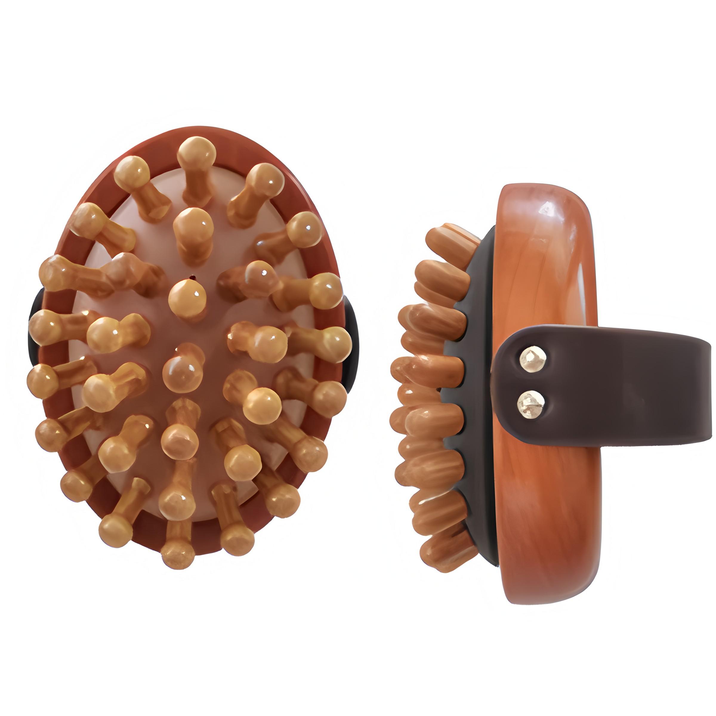 Handheld Acupressure Brush Full Body Massage Brush Wooden Air Bag Slimming Brush Abdominal Rub Leg Body Circulation