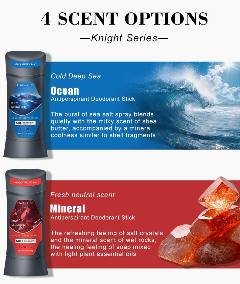 Stop Sweat & Odor for 48 Hours! 4-Pack Deodorant Set (Ocean, Sandalwood & More)