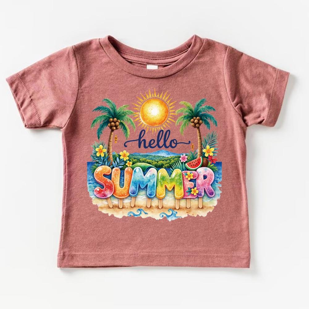 Summer Dopamine Beach Style Heat Transfer Sticker, T-Shirt Transformation, Washproof, High Durability, DIY Fashion, Tropical Summer Crafts, DIY Crafts Supplies