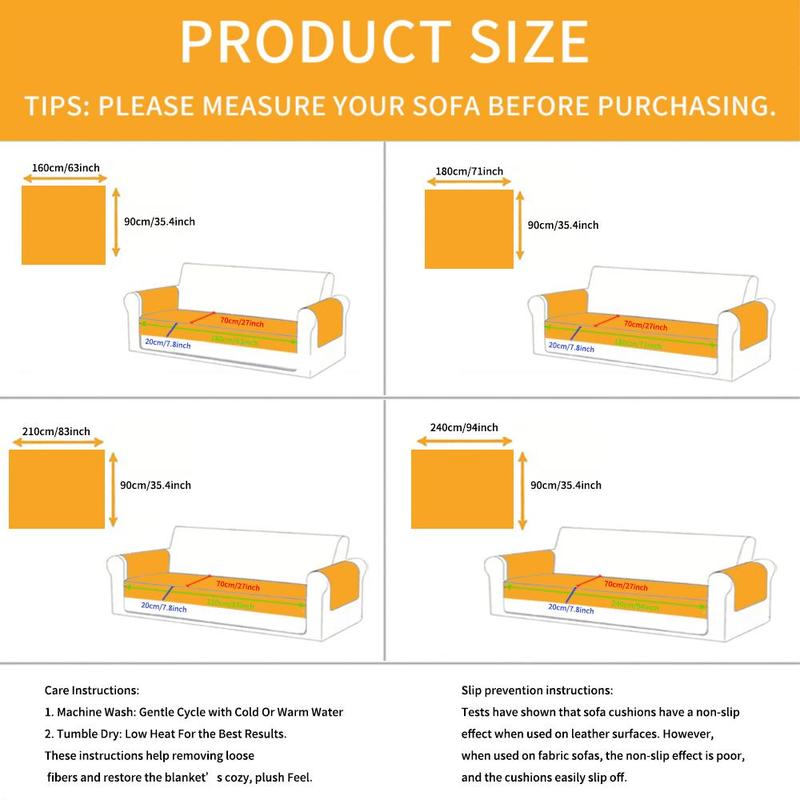 Solid Color Jacquard Chenille Sofa Cover, Jacquard Couch Covers, Non-Slip Sofa Slipcover Protector for Home & Living Room, Fits 1- to 4-Seat Sofas, Sofa Couch Cover