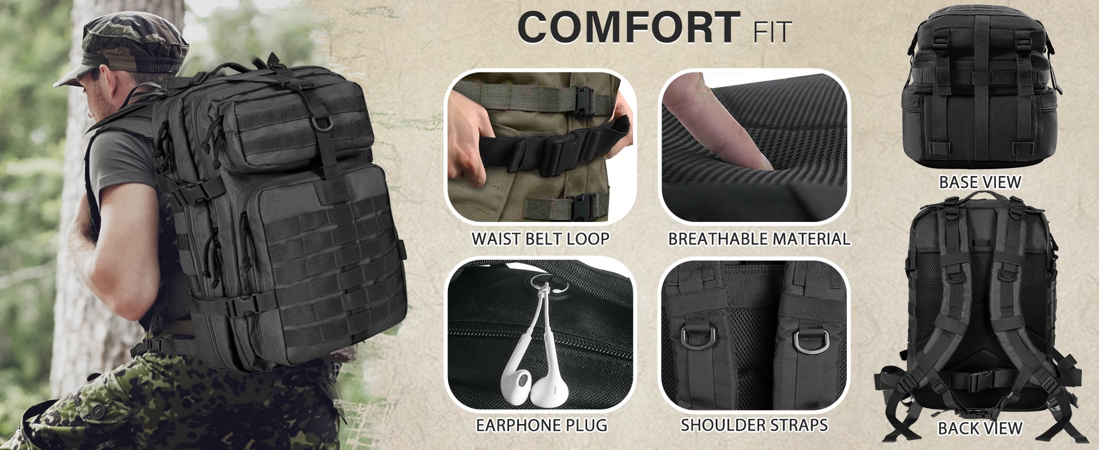 Large Capacity Military Tactical Backpack: Versatile 40L Waterproof Assault Pack with MOLLE Webbing Design for Outdoor Adventure