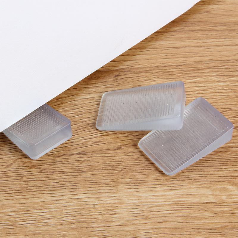 4pcs Transparent Plastic Wedge Shims, Multi-Effect Rubber Texture, for Furniture Leveling, Uneven Door & Floor Adjustment, Cuttable Hard Table Pads, Stackable Door Stoppers
