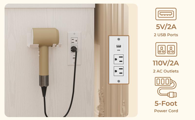 LIKIMIO Vanity Desk with Mirror & LED Light, Makeup Vanity Table with 5 Drawers, Power Outlet, and Vanity Stool, 3 Lighting Colors, Dressing Table for Bedroom