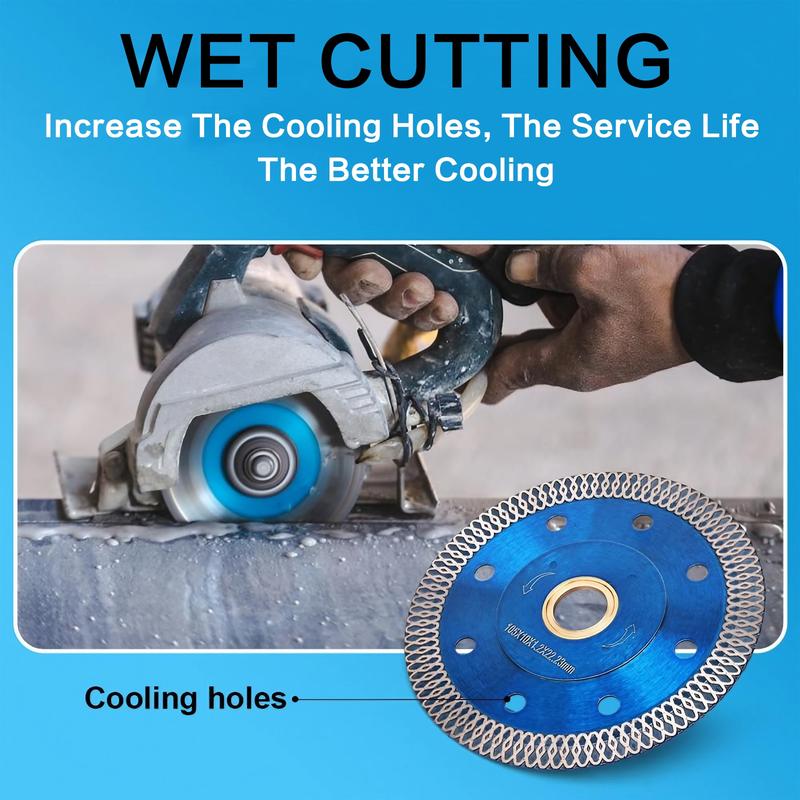 Super Thin Diamond Saw Blade, Dry/Wet Angle Grinder Wheel Disc for Cutting Porcelain Tiles, Granite, Marble, Ceramics, Power Tool Accessories