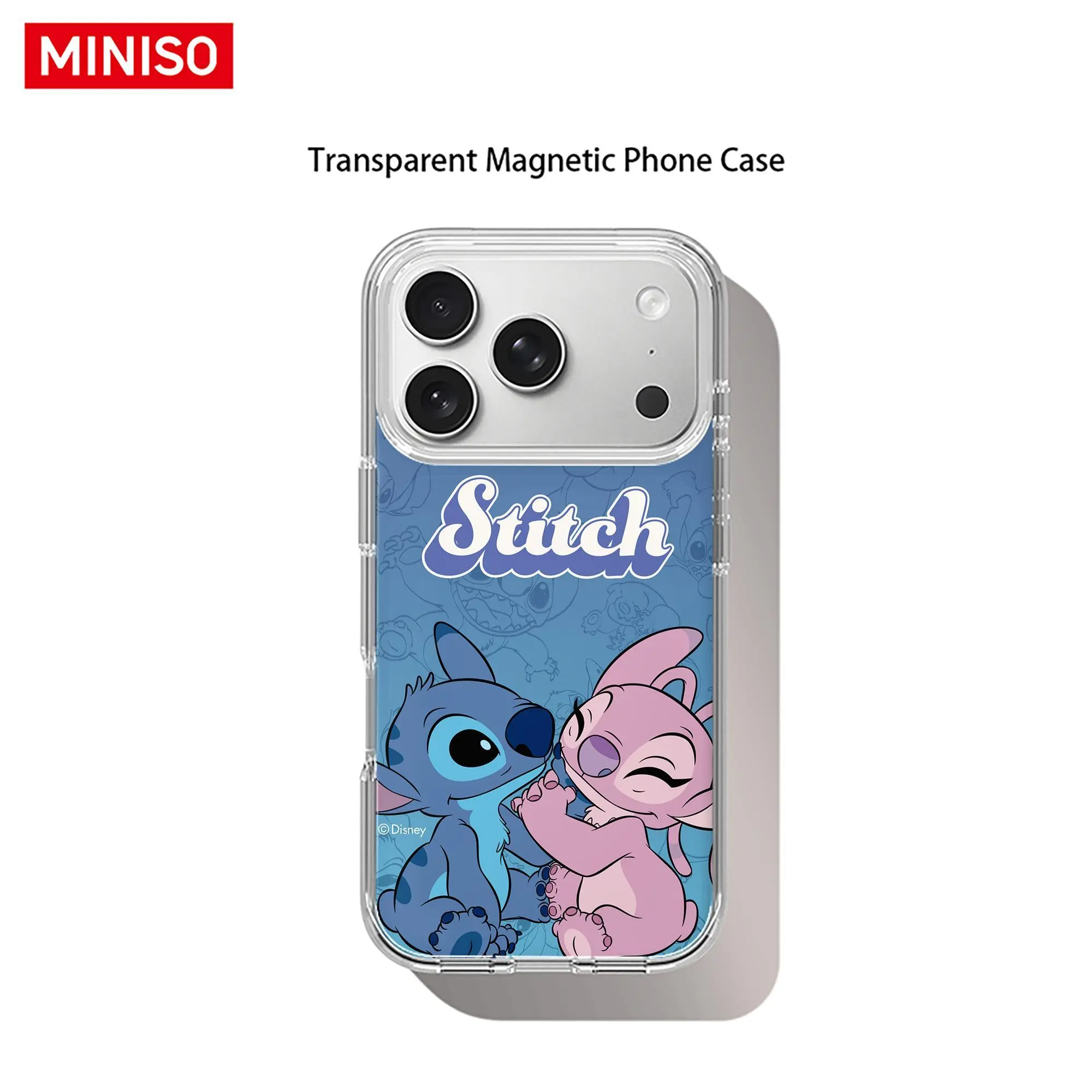 Disney Lilo & Stitch Stitch & Angel Couple Design Phone Case Transparent Magnetic Shockproof case suitable for iphone 17 Pro Max / 17 Pro / 17 Air / 17/16/15 / 14/13/12 / 11  Series