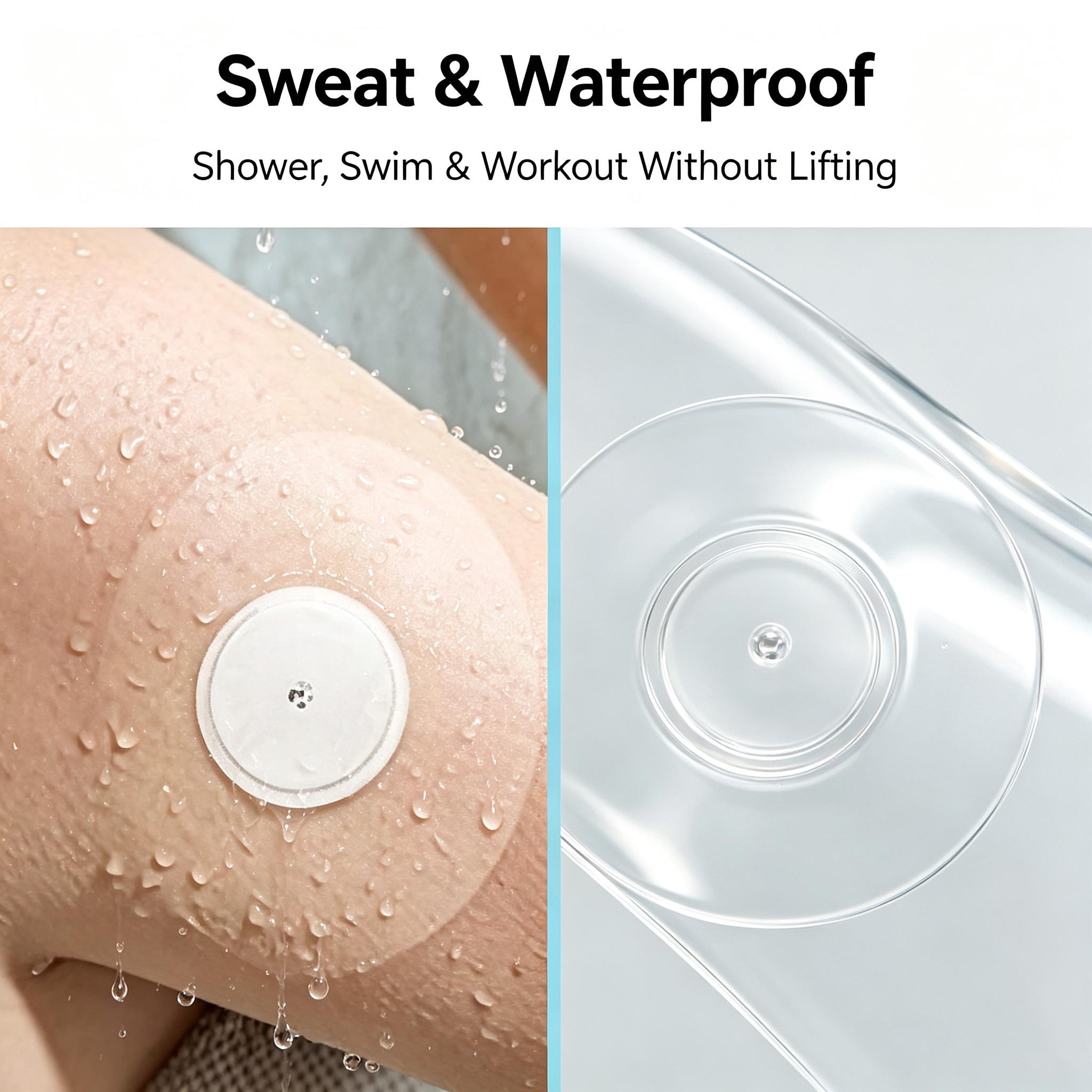 115 Count Universal CGM Overpatches for FreeStyle Libre 2/3 & Dexcom G7, 9cm/3.54inch Breathable Waterproof Sensor Tape with 4cm Non-Stick Center, Strong Adhesion Hypoallergenic Adhesive Patches to secure the sensor (Sensor Not Included)