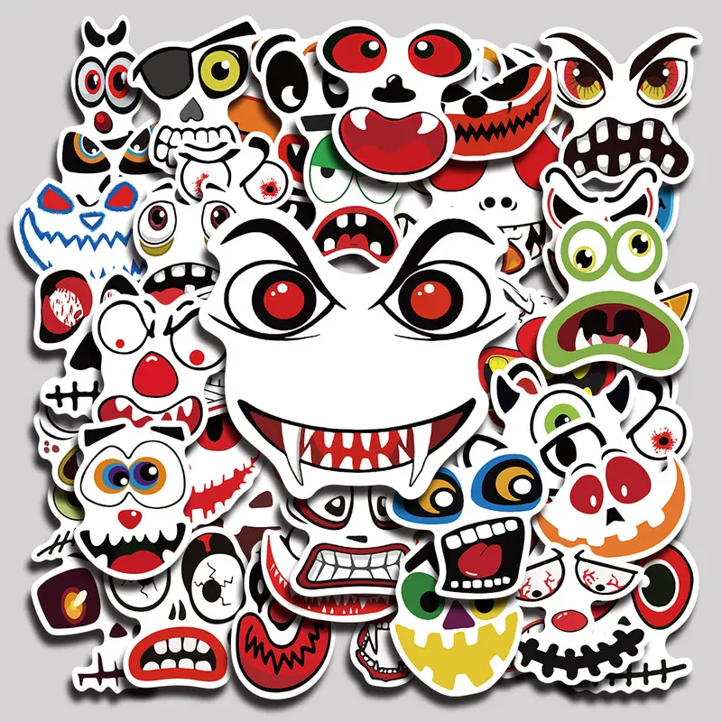 50PCS Pumpkin Expressions Aesthetic Vinyl Stickers Pack for Laptop Water Bottle Phone Case Skateboard Journal Scrapbook DIY Decoration