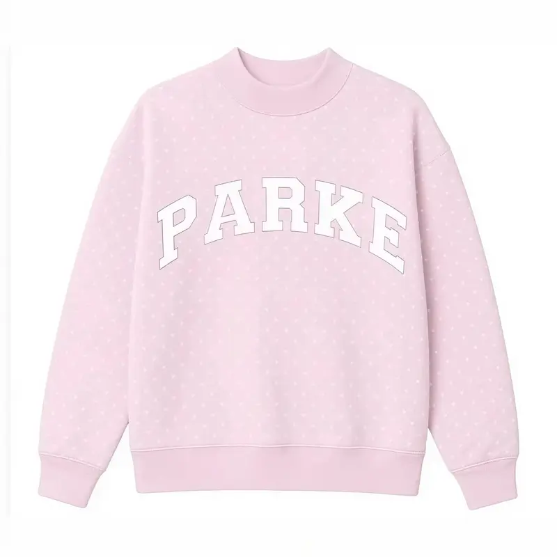 PARKE Pink Polka Dot Women's Retro Preppy Style Loose-Fit Long-Sleeve ...