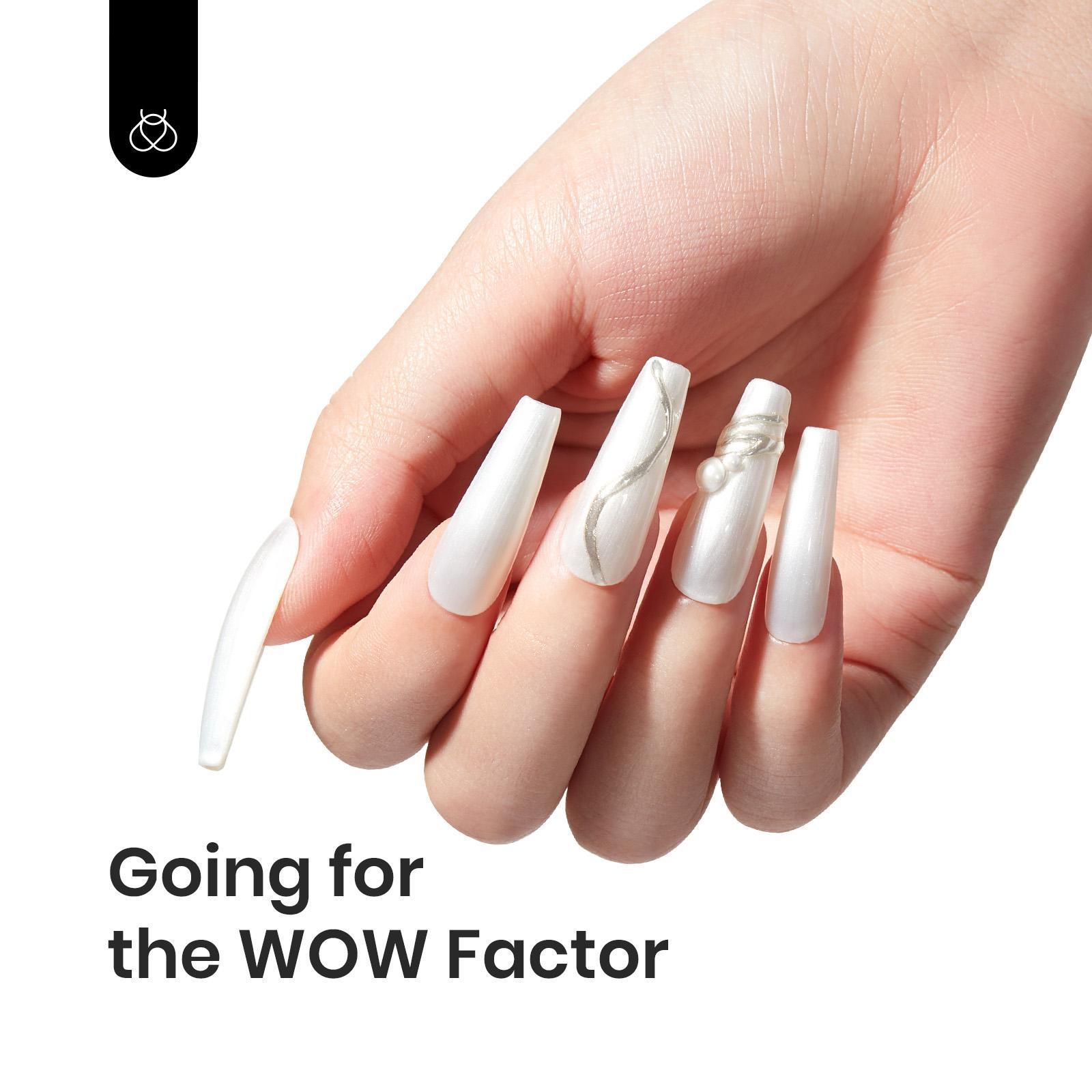 Beetles 15ML Pearlescent Gel Nail Polish, Pearl White Shell Shimmer Effect, Soak-Off UV LED Nail Gel for DIY & Professional Nail Art Designs, Gift for Women