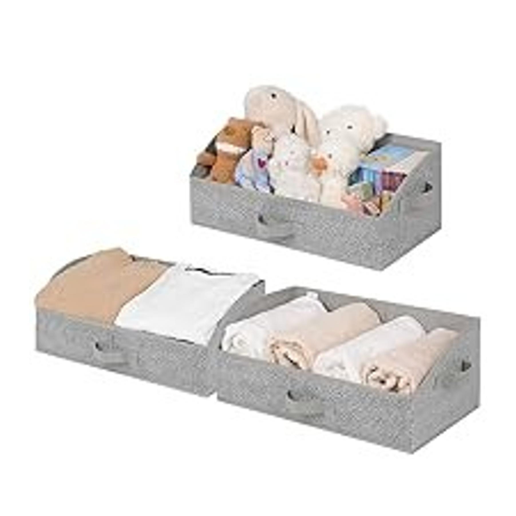 Purse Organizer for Closet, Trapezoid Storage Bins, Closet Shelf Organizer, Storage Baskets for Shelves, Fabric Clothing Organizer, Closet Organizers and Storage, Gray, 3-Pack