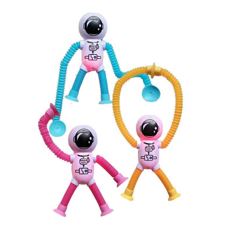 4-Piece Space Robot Stretch Toy Set, Colorful Design, Perfect Gift for Christmas, Thanksgiving, New Year & Easter Celebrations