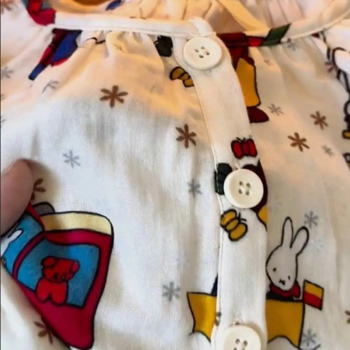 Kawaii Miffy Rabbit Sleeping Skirt New Style Cute Cartoon Print Pajamas Loose Plus-size Home Wear Girls' Gift