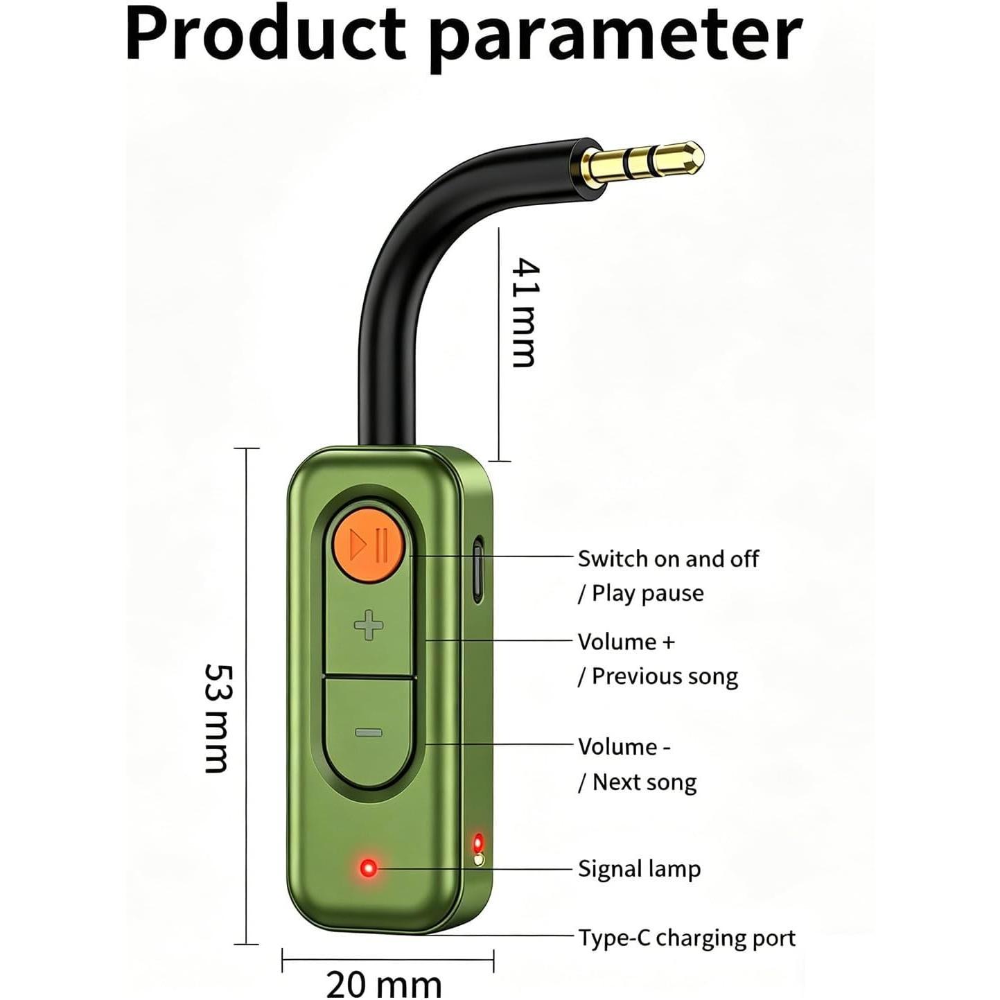5.4 Audio Receiver,3.5mm AUX  Audio Adapter, Receiver for , Stereo,TV,,Gym,Support aptX Low Latency