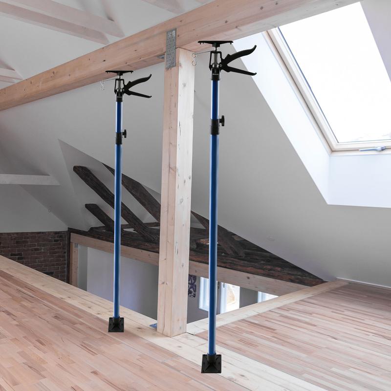 4 Pack Adjustable Support Pole, Construction Rods for Cabinet Jacks Cargo Bars Drywalls, Telescoping Support Poles Range from 49'' to 114''