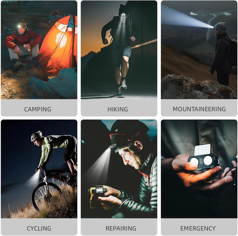 【TikTokShopBlackFriday】WARSUN Headlamp Rechargeable, 90° COB LED Head Lamp with Motion Sensor, 5 Modes & IPX5 Water-Resistant LED Head Light for Night Running, Fishing, Cycling, Camping