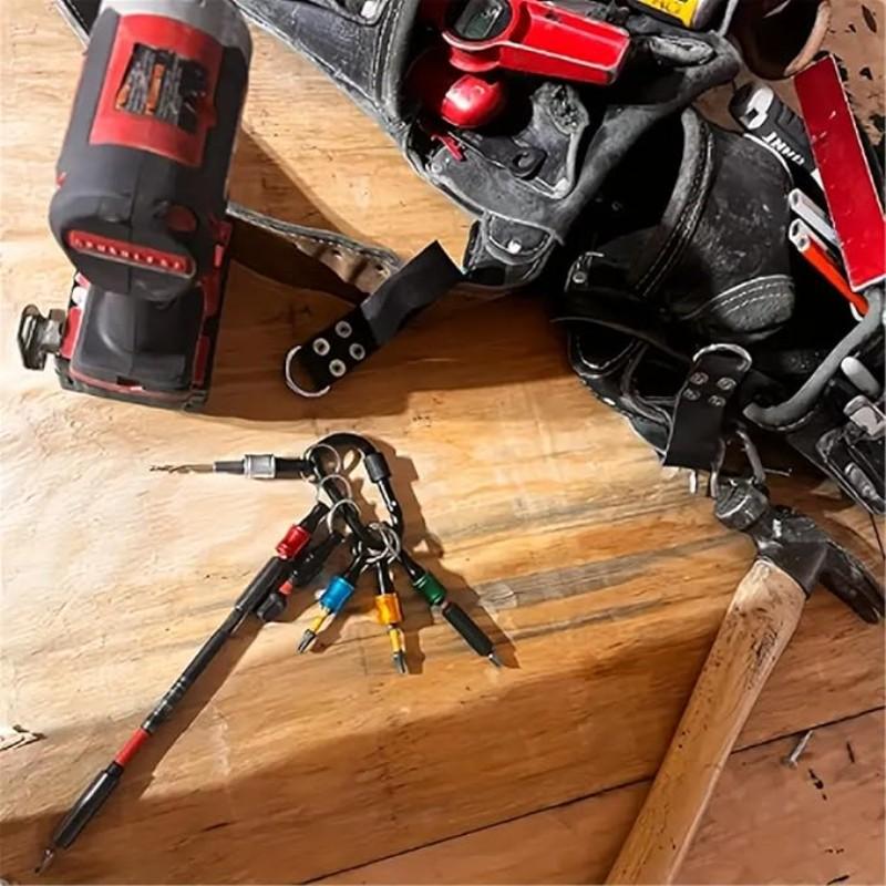 6-Piece Color-Coded Screwdriver Set with Keychain Adapter, Durable Steel, 1/4 Inch Hex Shank, Ideal for Drill Bits and Handheld Screwdrivers