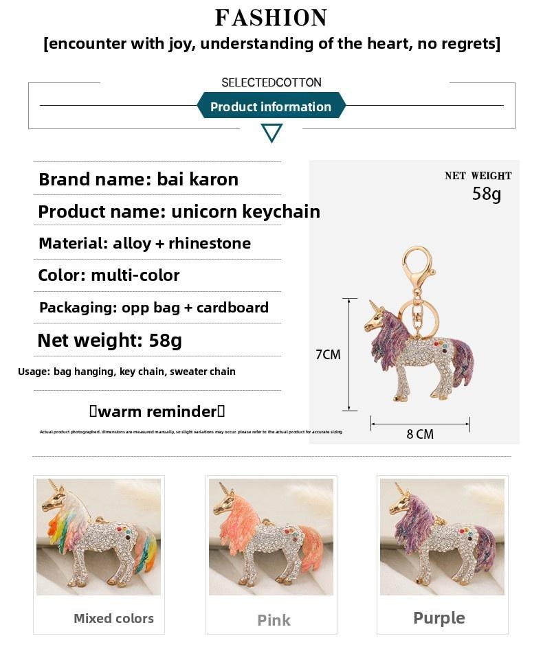 Bling Rhinestone Unicorn Car Mirror Hanging Ornament, Luxury Crystal Magical Pegasus Vehicle Charm, Aesthetic Fairycore Girly Auto Interior Decoration, Fully Encrusted Cute Animal Keyring Pendant Hanger Gift