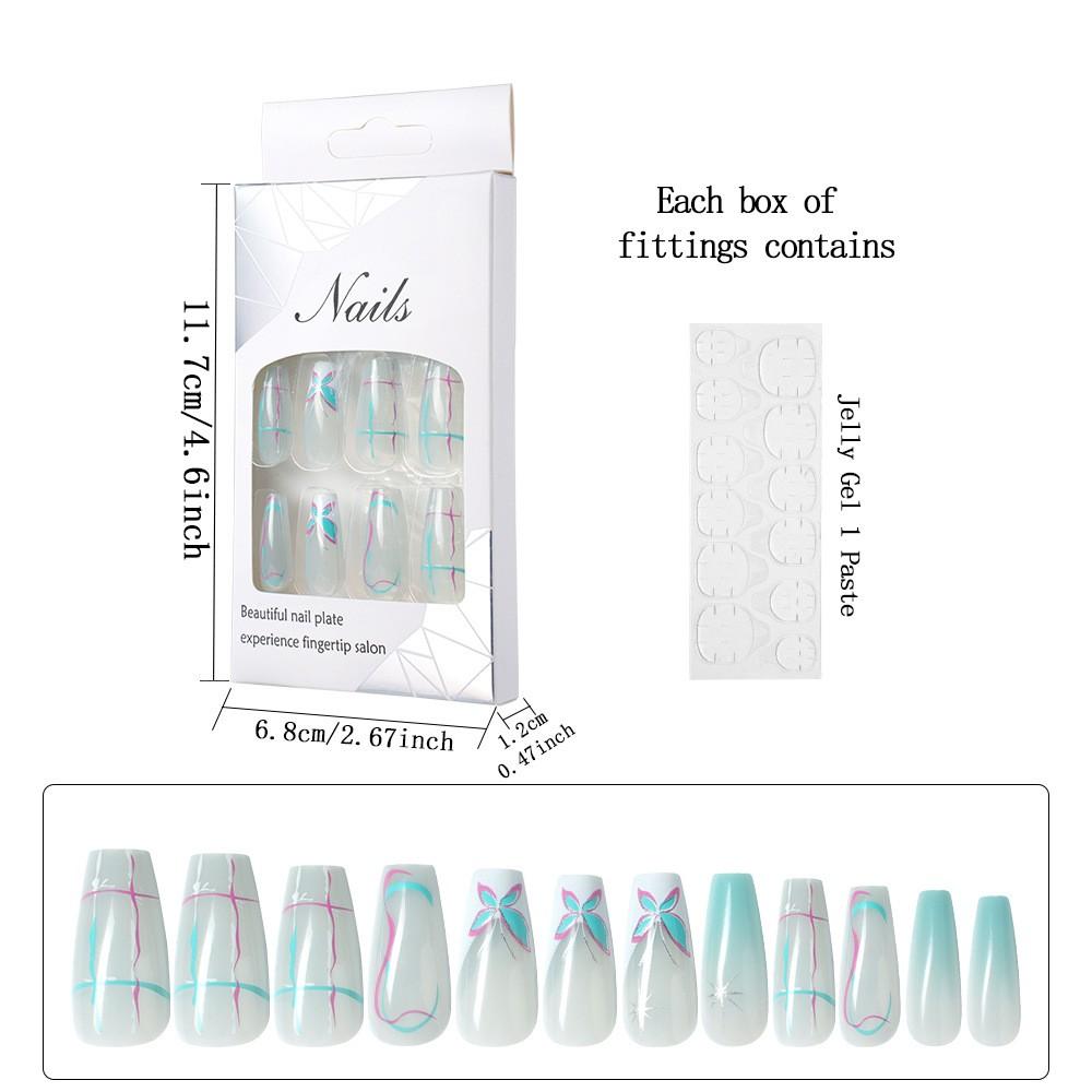 12pcs Detachable Nail Art Stickers, Innovative Butterfly Design, Gradient Color Series, Fashionable Nail Accessories, Easy to Apply