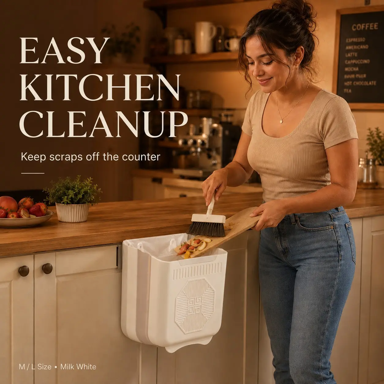 Collapsible Hanging Kitchen Trash Can Foldable Trash Can Cabinet Hanging Garbage Small and Convenient Countertop Rubbish Bin Kitchen Bathroom Accessories Home