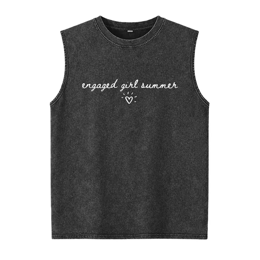 Engaged Girl Summer Washed Vest Future Mrs Washed Vest for Bride To Be, Wedding Engagement Gift for Fiancee, Cute Engagement Outfit