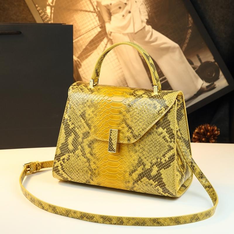 Elegant Snake Print Handbag, Luxurious Retro Small Square Bag, Chic Commuter Crossbody Bag, Unique Design Shoulder Bag