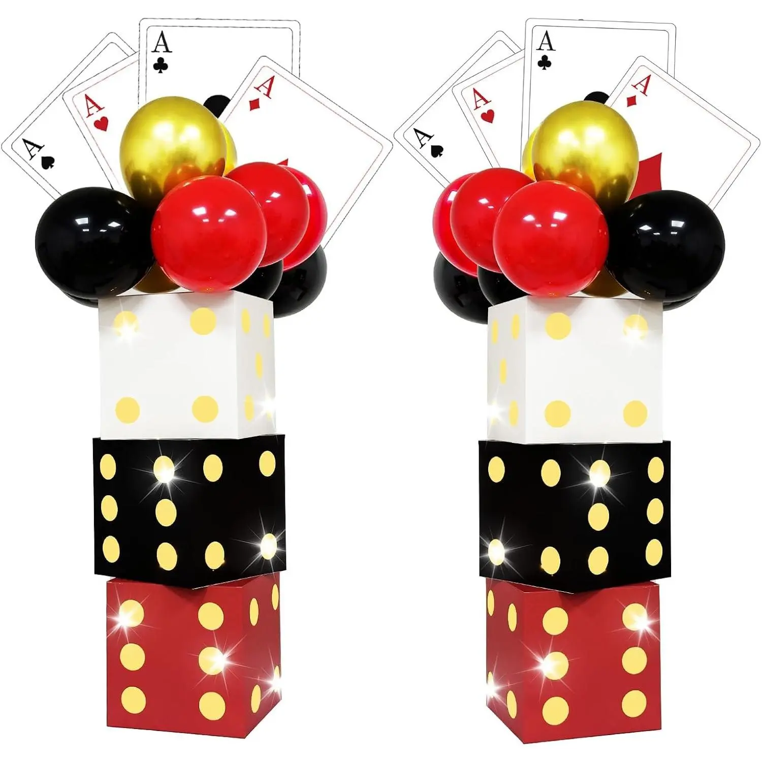 81 Pcs Casino Theme Party Decorations, Large Dice Box for Game Night