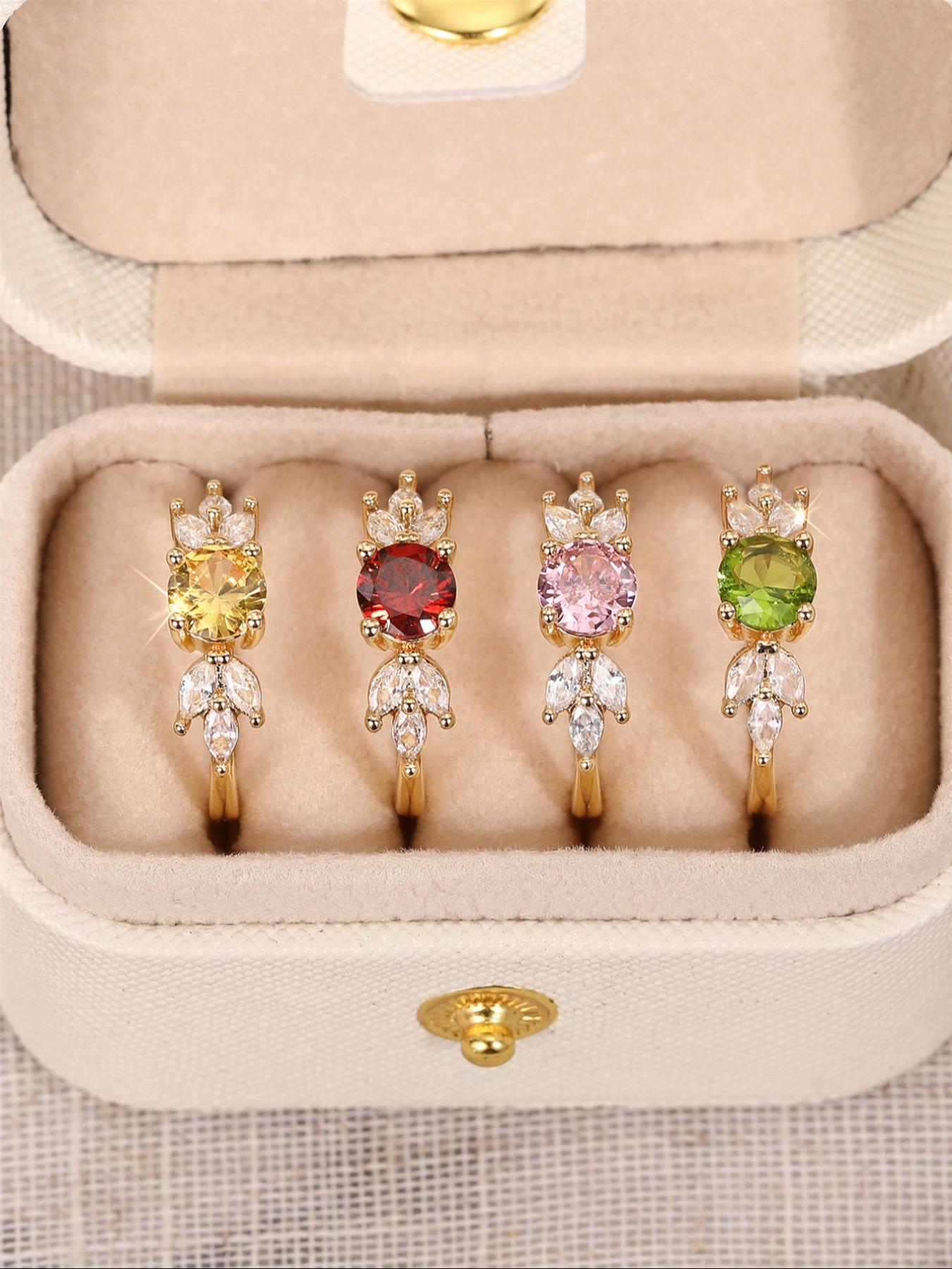 Women's Elegant Colorful Gemstone Decorated Ring, Marquise Cut Ring, Exquisite Trendy Ring, Fashionable Jewelry for Women As Engagement Anniversary Party Jewelry Gift, Wedding Anniversary Ring, Bridal Engagement Jewelry
