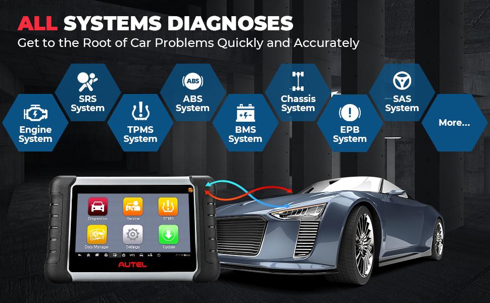 Autel MaxiCOM MK808S-TS Bidirectional Scanner: All-in-one TPMS Tool of MaxiCheck MX808S-TS, MK808 BT Pro, TS608 with TPMS Programming Relearn, 28 Service, Active Test, Android 11, FCA Autoauth