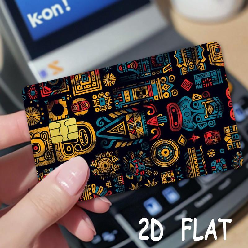 Unique Symbol Design Credit Card Stickers, Ultra-Thin Vinyl Material, 2 Pieces Per Set, Waterproof and Scratch-Resistant Film