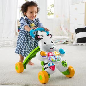 Fisher-Price Baby Push Toy Learn with Me Zebra Walker Musical Learning Activity with Lights Fine Motor Play for Infants Ages 6+ Months Amazon Exclusive