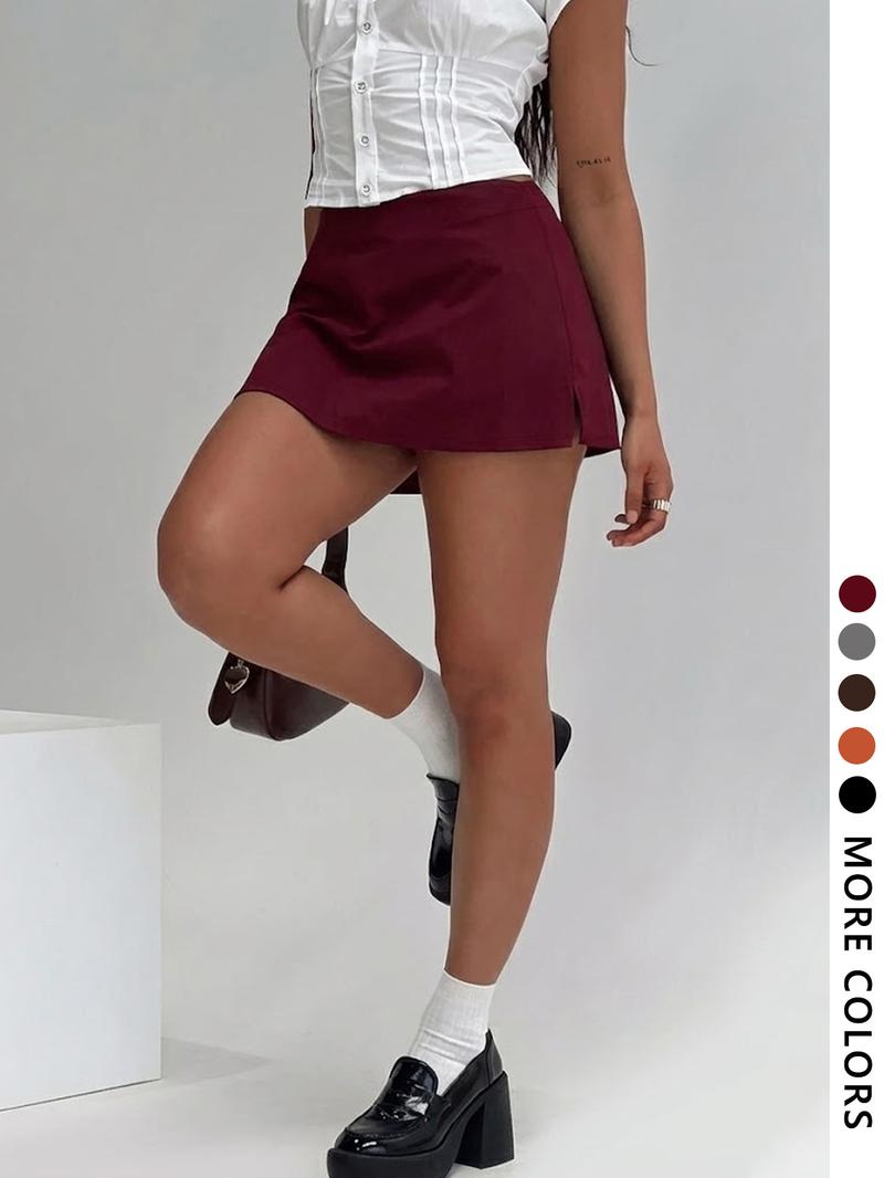Women's Vintage Style Skirt, Fashion Casual Daily Wear, Natural Texture, Fitted Short Skirt, Perfect for Office and Graduation Season