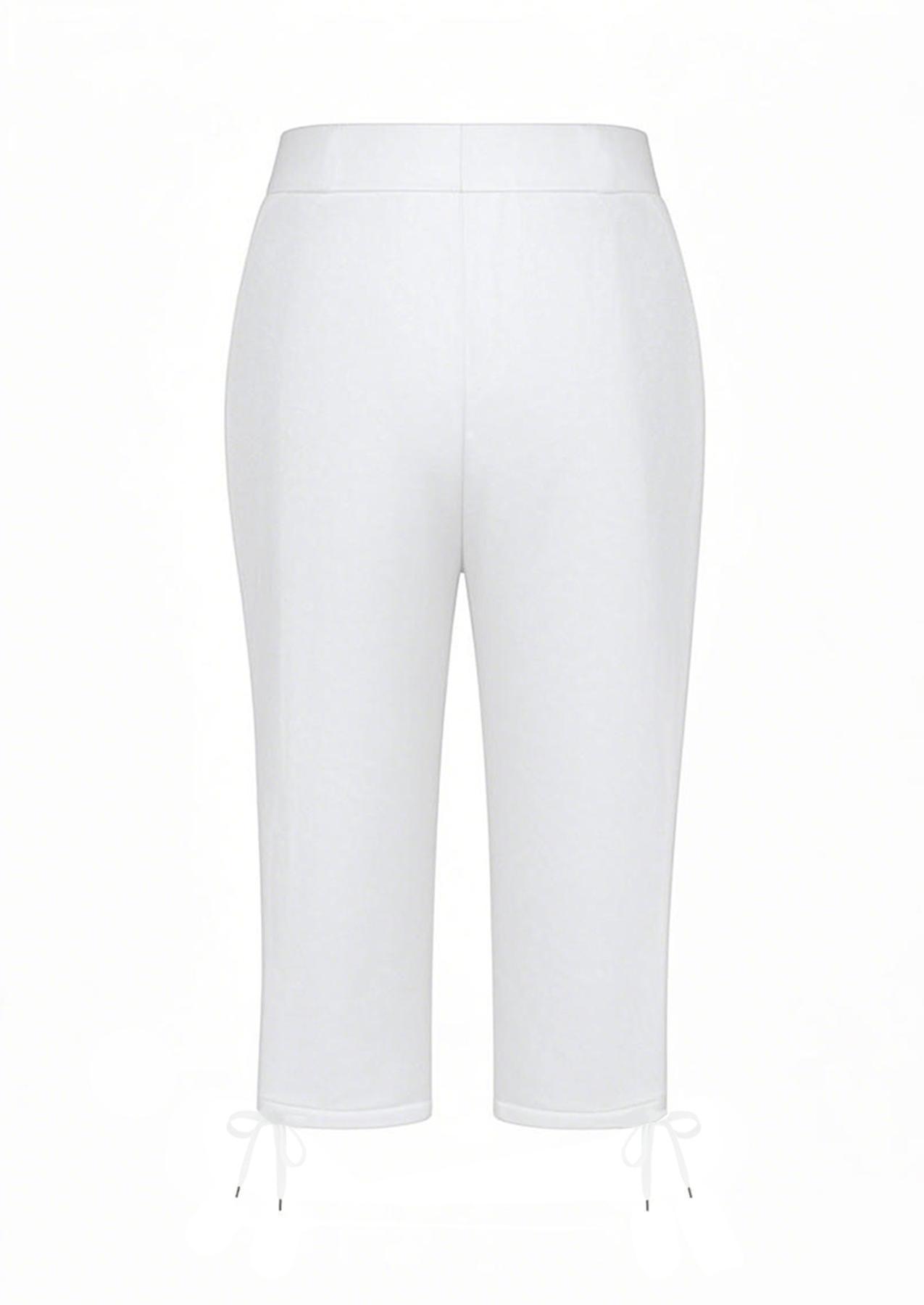 Pack of 2 women’s lightweight capris with drawstring waist — casual long pants, comfortable and stylish, suitable for spring and summer