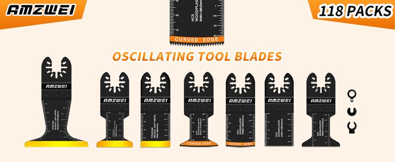 Valentine's Day 118PCS Oscillating Tool Blades Metal Wood Cutting, Professional Curved Edge Oscillating Saw Blades with Titanium Multitool Blades, Compatible with Dewalt Milwaukee Ryobi Rockwell Fein Makita Valentine's Day 118PCS Oscillating Tool Blades Metal Wood Cutting, Professional Curved Edge Oscillating Saw Blades with Titanium Multitool Blades, Compatible with Dewalt Milwaukee Ryobi Rockwell Fein Makita