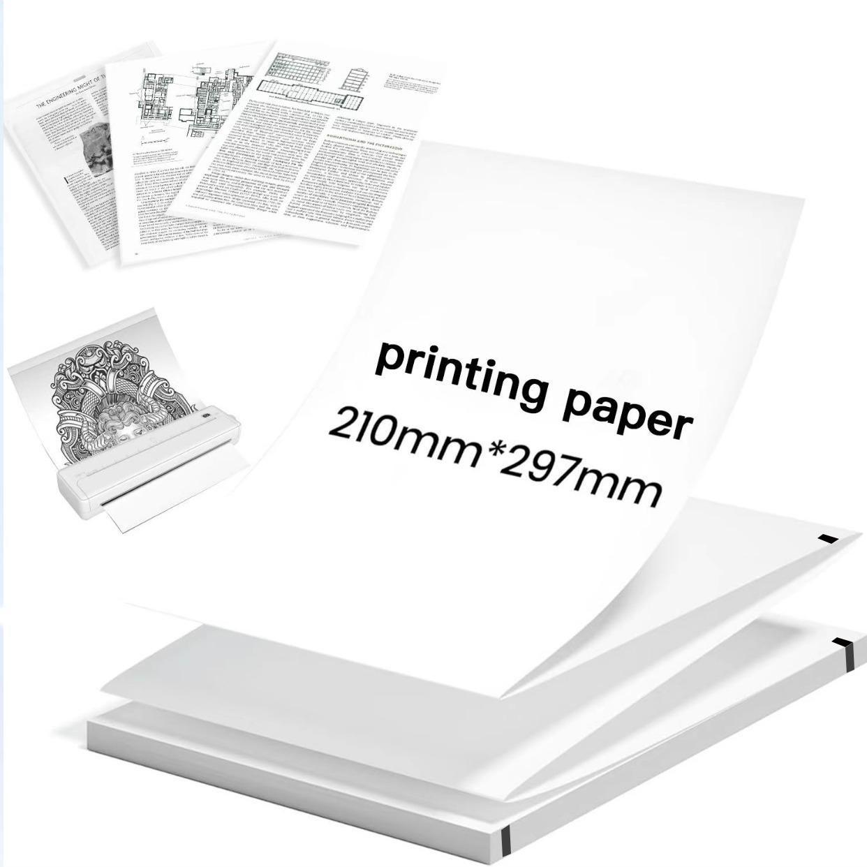 200 Sheets A4 Thermal Paper, Suitable for Portable Printers, Continuous Foldable Thermal Paper, High-Quality Files (8.27x11.69 Inches)