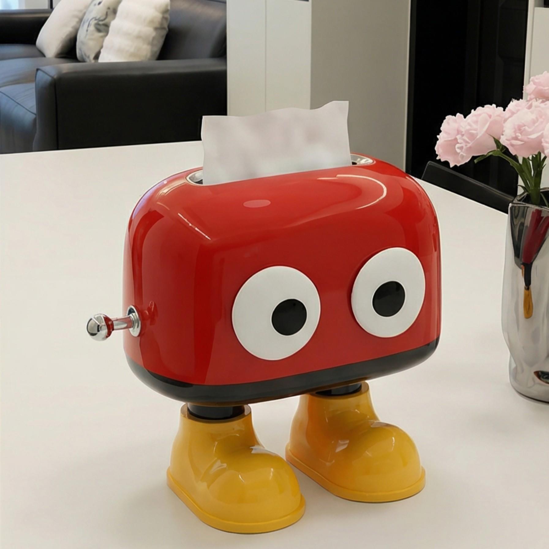 Cute Healing Series Tissue Box, Big- Footed Tissue Box, High Aesthetic Paper Holder, Creative Hook Spring Adjustable, Home Living Room Desktop