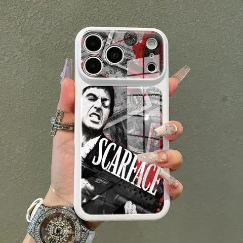 Smartphone Protection Case for iPhone 13-18 Pro Max - Gangster's Dollar Dream Aesthetic Pattern, Full Camera Coverage, Shockproof, Durable Dopamine Color Contrast, Transparent Mobile Phone Accessories