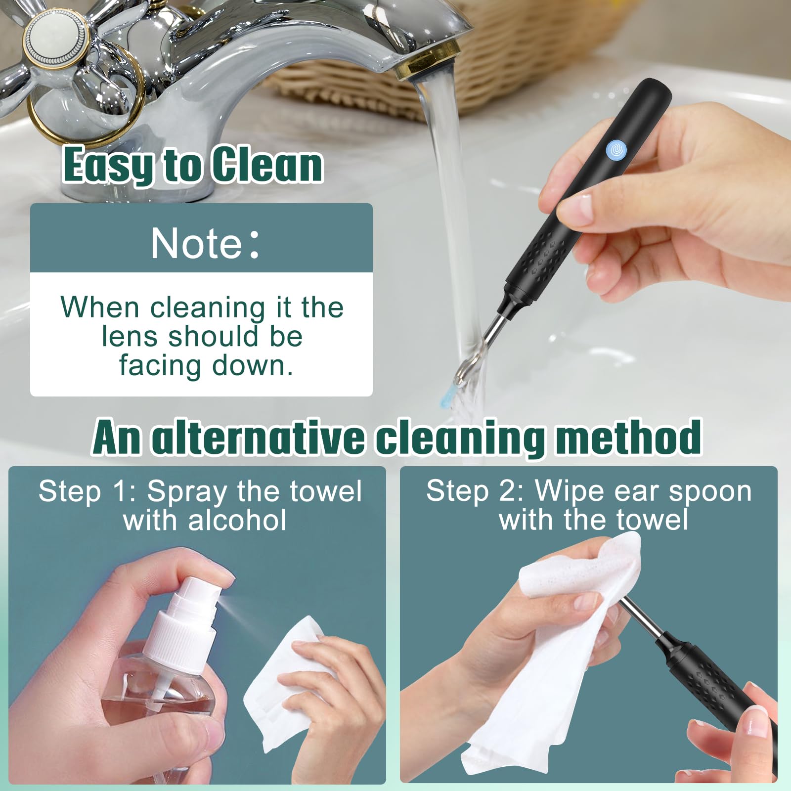 VITCOCO Ear Wax Removal, Ear Cleaning Kit for iPhone, iPad Ear  Cleaner with Camera 1920P FHD, Ear Camera 3.9mm Waterproof Otoscope with LED Light