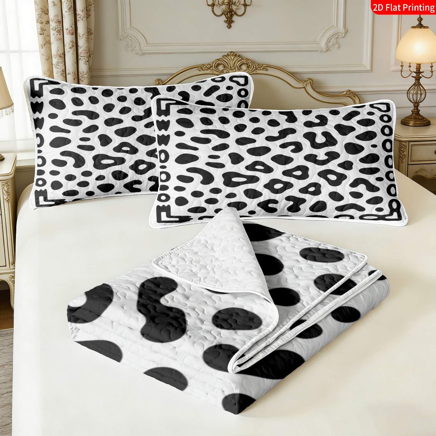 3 pcs, 2D Flat Print Leopard Pattern Animal Print Bedspread Set, Soft and Comfortable, Multiple Sizes Available, Suitable for Gifting and Daily Use, Ideal for Creating a Cozy Home Atmosphere(1 bedspread , 2 pillowcases)